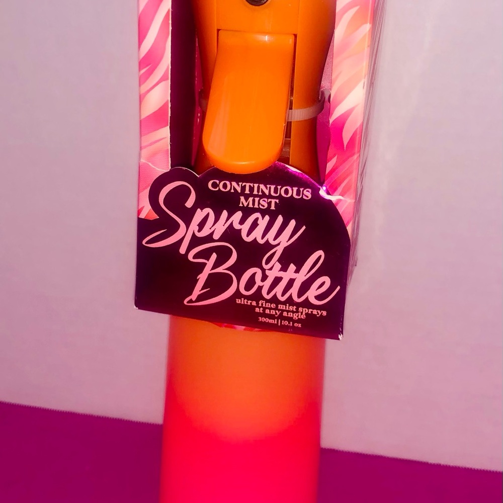 Continuous Mist Spray Bottle Orange Pink Ombré Hydration Skin Hair Beauty Summer